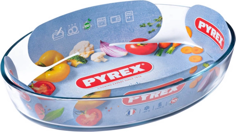 Ovalna peka posoda PYREX 2,2 l steklo 30 × 21 × 6 cm