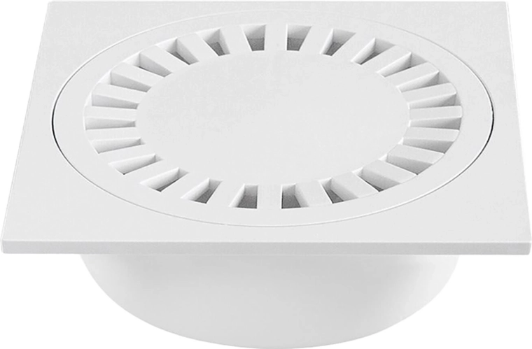 Talna odtočna rešetka iz polipropilena 150 × 150 × 50/55 mm, bela