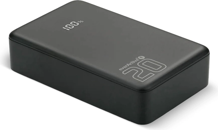 Power banka 20.000 mAh z LCD, 2× USB‑C in USB‑A, 20 W PD/QC4+