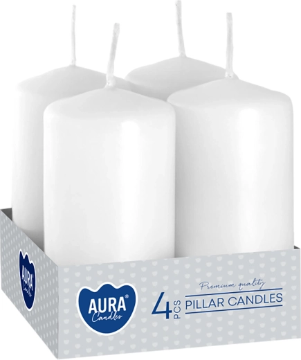 Adventna sveča rdeča 80 × 40 mm – 4 kosi – Bela