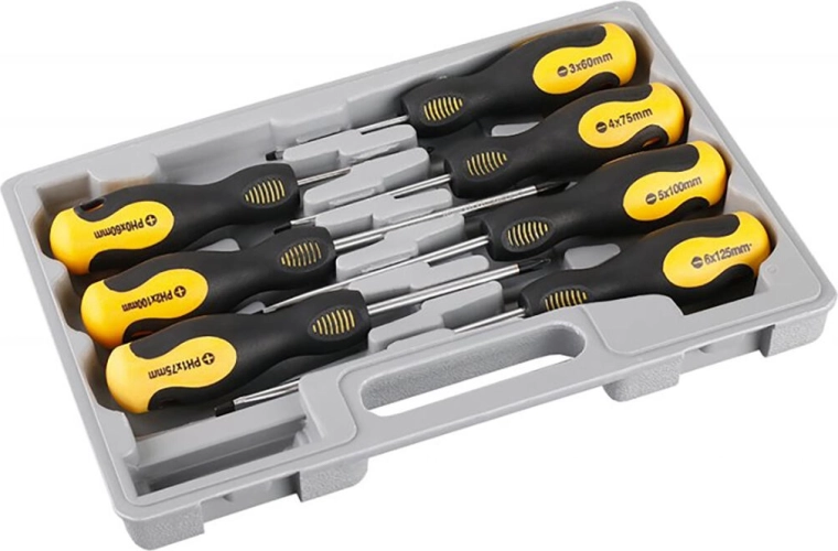 7-delni komplet izvijačev CrV z magnetno konico