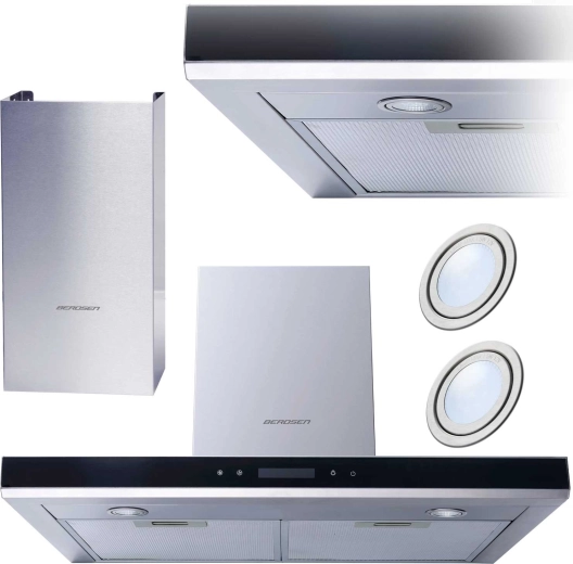 Kuhinjska napa s dimnikom 60 cm BERDSEN Inox z upravljanjem na dotik