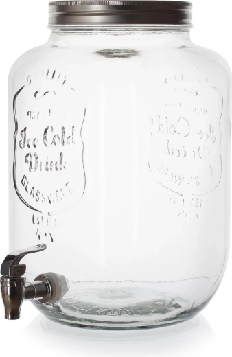 Stekleni dozirnik za pijače s pipo 8 l WALT