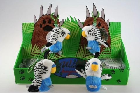 Plišasta skobčevka bela – obesek za ključe