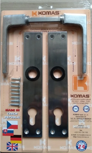 Vrata kljuka s ščitnikom za cilindrični vložek, aluminij