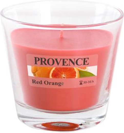 Dišeča sveča v steklu Provence rdeča pomaranča 35 ur