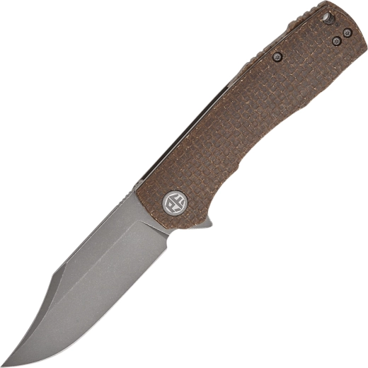 Folding pocket knife Petrified Fish Victor 9.1 cm, micarta, grey stonewash - 1 piece