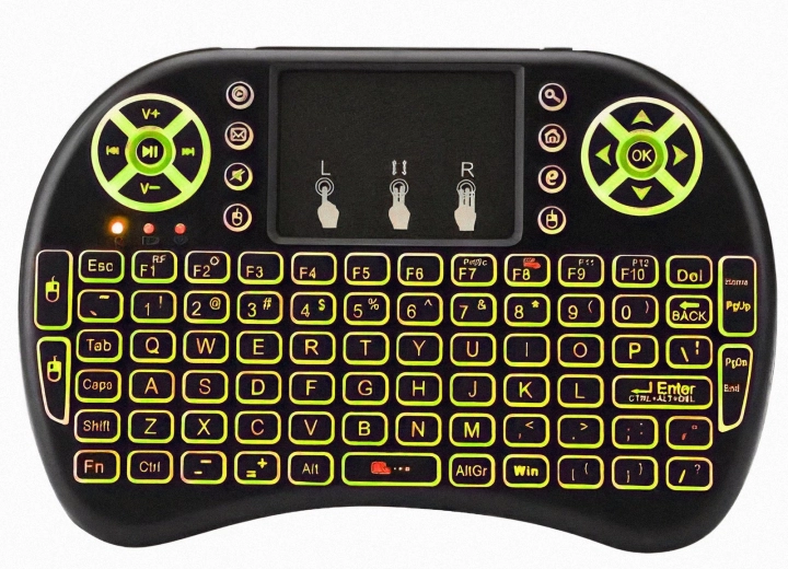 Mini wireless i8 keyboard with touchpad and RGB backlighting