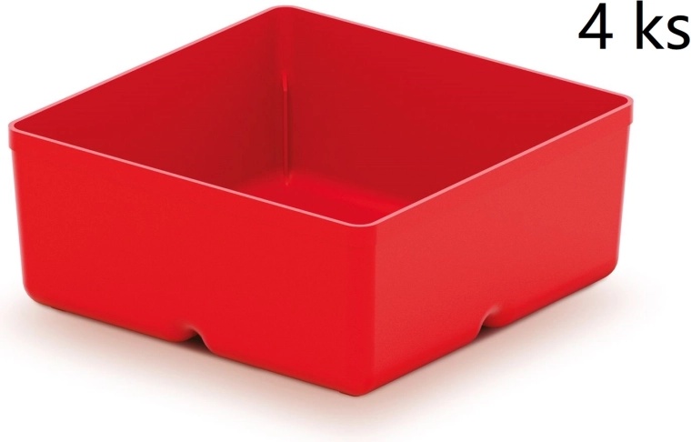 Set 4 plastičnih škatel za orodje Unite Box, rdeče, 110 × 110 × 112 mm