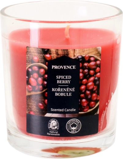 Dišeča sveča v steklu Začinjene jagode 7 × 8 cm