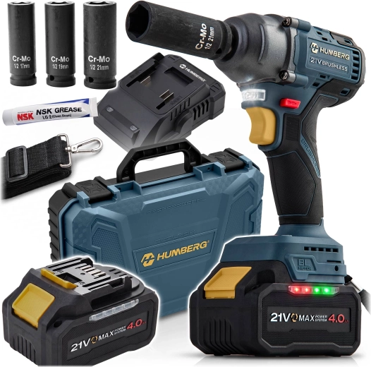 Humberg 21 V cordless brushless impact wrench 350 Nm