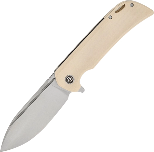 Folding Knife Petrified Fish Tunny 9.8 cm, satin, white G10