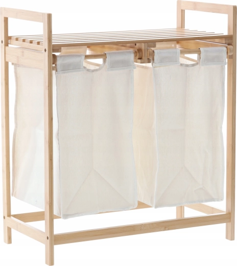 Bambusov regal z dvema košama 64 × 33 × 73 cm