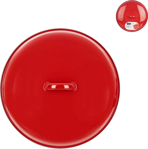 Enamel lid with red rim 23 cm - 1 piece