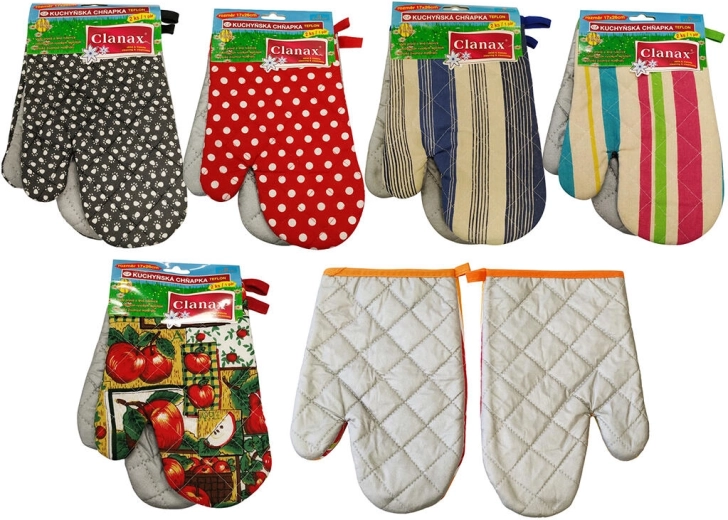 Kuhinjska prijemalka iz bombaža in teflona z magnetom in zanko, mešanica motivov (2 kosa)