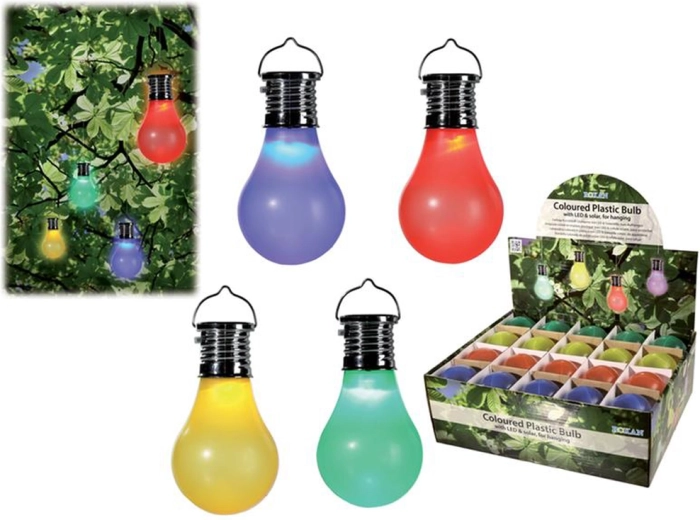 Solarna viseča LED žarnica iz plastike 10 × 5 cm