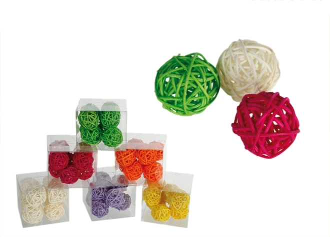 Komplet dekorativnih ratanastih kroglic – Oranžna