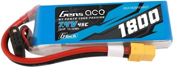 LiPo baterija Gens Ace 1800mAh 7,4V 45C s konektorjem XT60