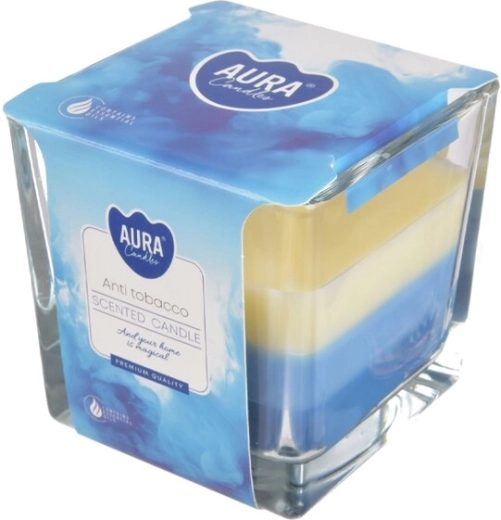 Dišeča sveča v kozarcu proti tobačnemu dimu 170 g (3 barve)