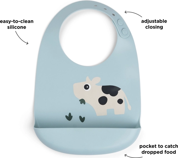 Done by Deer Dotti silicone bib, blue