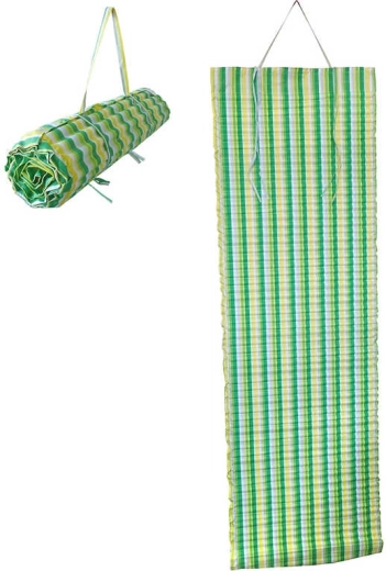 Acra plažni zložljiv ležalnik na navijanje 170 × 55 cm zelen črtast - 1 kos