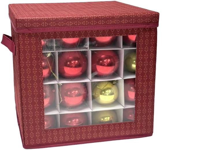 Organizator za shranjevanje božičnih okraskov rdeč 33 × 33 × 33 cm - 1 kos