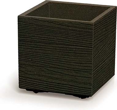 Lonček za rože Madera Square Eco Wood 28,8 cm, kavni