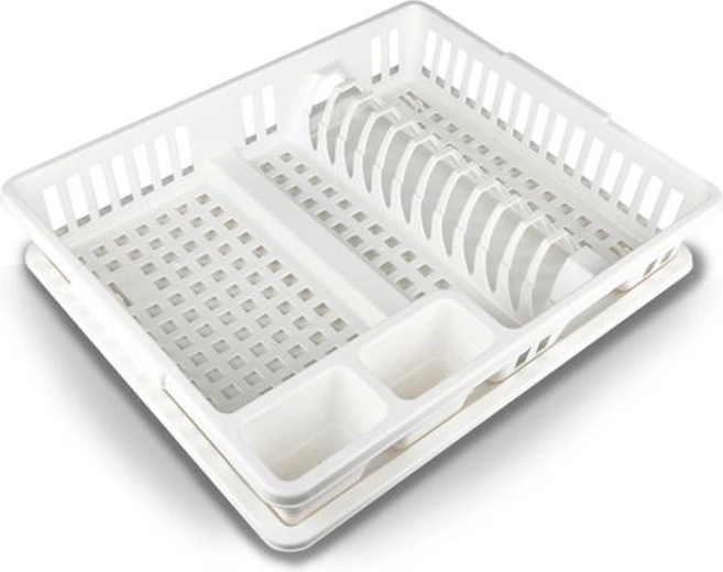 Plastično odcejalno stojalo za posodo s pladnjem 47 × 39 cm