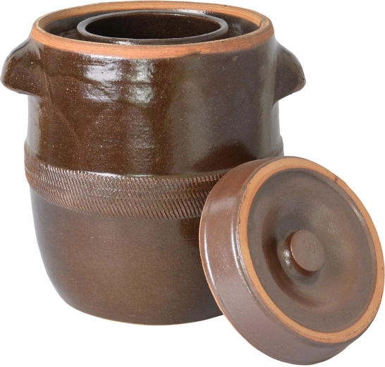 Keramični sod za zelje 10 l s pokrovom