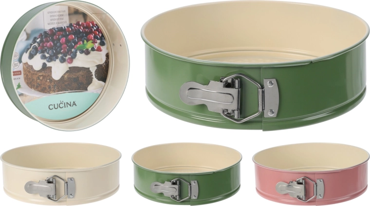 Jeklena okrogla tortna forma s premazom proti prijemanju 24 cm