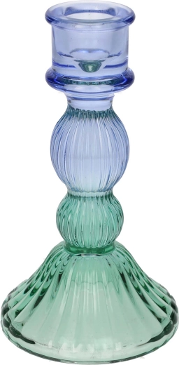 Svečnik Lior 4,8 × 15 cm – zeleno‑vijoličen