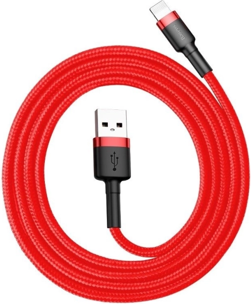 Polnilni in podatkovni kabel Baseus USB‑Lightning, 0,5 m, 2,4 A, rdeč