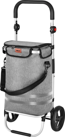 Zložljiv nakupovalni voziček 50 l siv NILS Premium