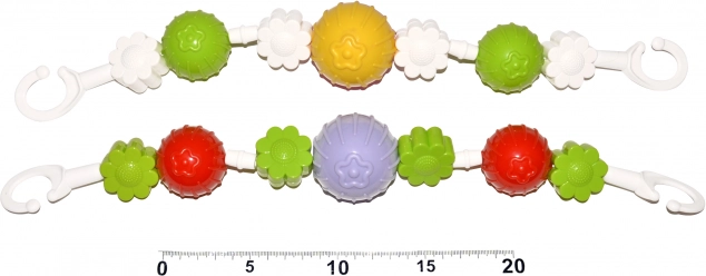 Verižica za voziček rožice in kroglice