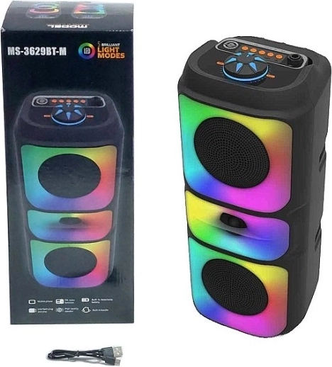 Kompakten Bluetooth zvočnik s FM radiem in RGB LED osvetlitvijo