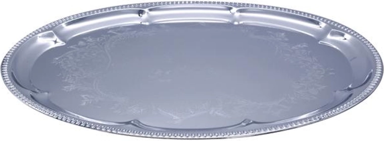 Ovalni kromirani pladenj 40,6 × 29 cm