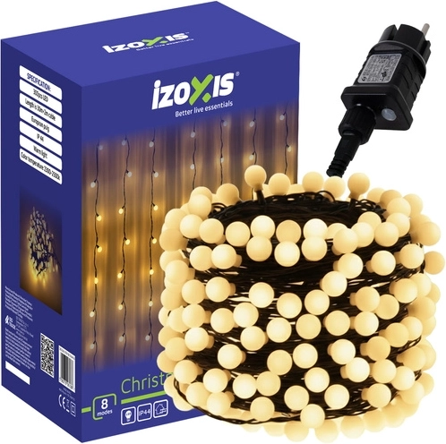 IZOXIS Christmas String Lights with Balls, 300 LEDs, 30 m