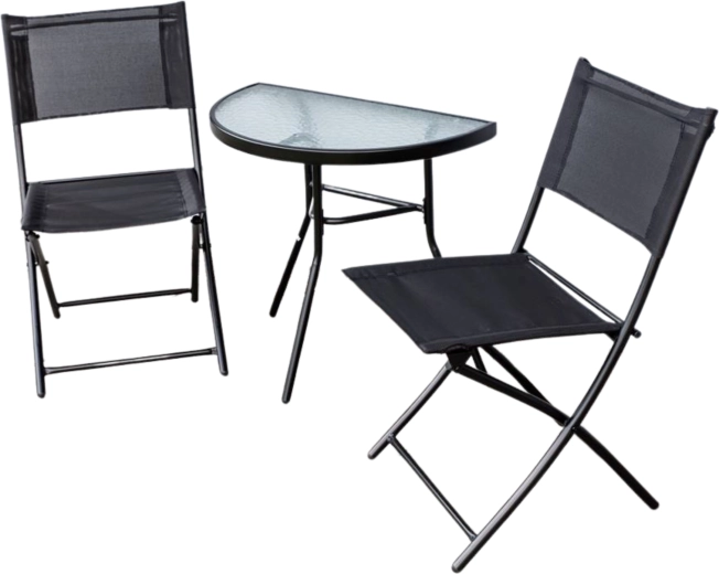 Polkrožna miza s kaljenim steklom