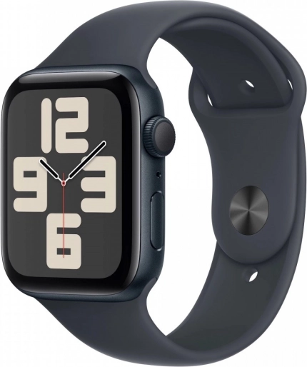 Apple Watch SE GPS z aluminijastim ohišjem 44 mm v barvi polnoči in športnim paščkom velikosti M/L