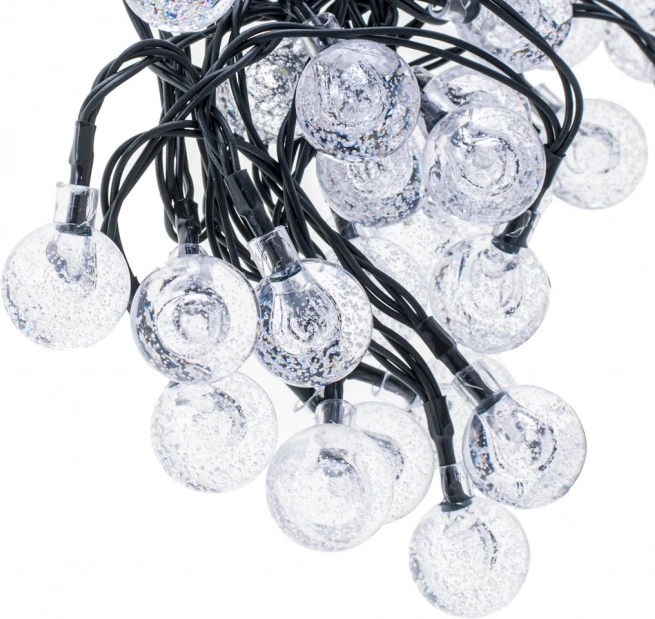 Solarna vrtna veriga kroglic 7 m, 50 LED, hladno bela