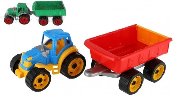 Plastični traktor s prikolico za otroke