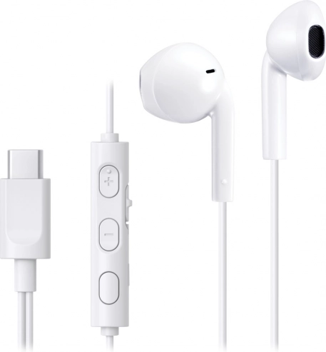 Žičene USB‑C slušalke z mikrofonom JVC HA‑FR17UC bele