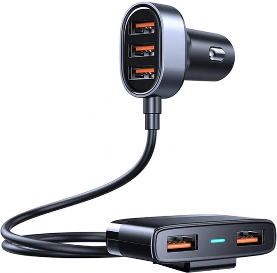 Joyroom avtopolnilnik s 5 USB vhodi, črna
