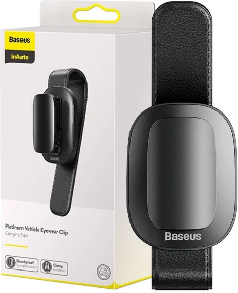 Baseus Platinum sponka za očala za avto – črna