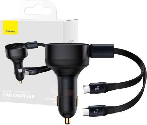 Baseus avtoadapter z USB-C kablom, 33 W