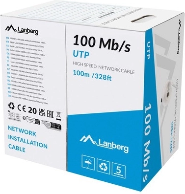 LAN kabel UTP 100MB/s CCA 100m siv