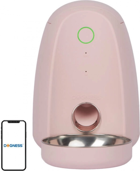 Pametni podajalnik hrane z plastično posodo WIFI mini Dogness (rožnata)
