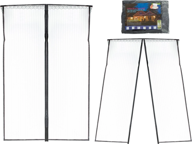 Magnetno proti-komarniško omrežje za vrata 160 × 230 cm – črna