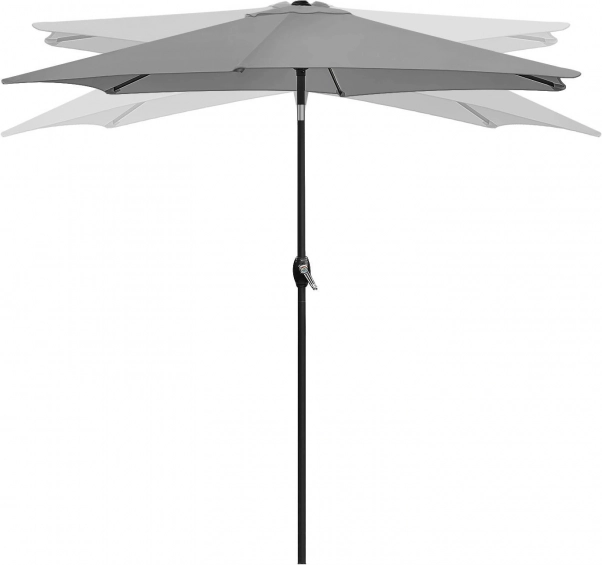 Zložljiv vrtni balkonski dežnik 210 cm siv