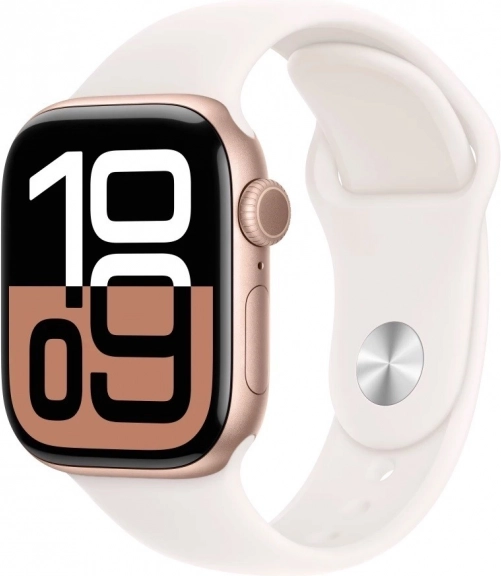 ure Apple Watch Series 10 GPS rožnato zlato 42 mm z rožnatim športnim paščkom